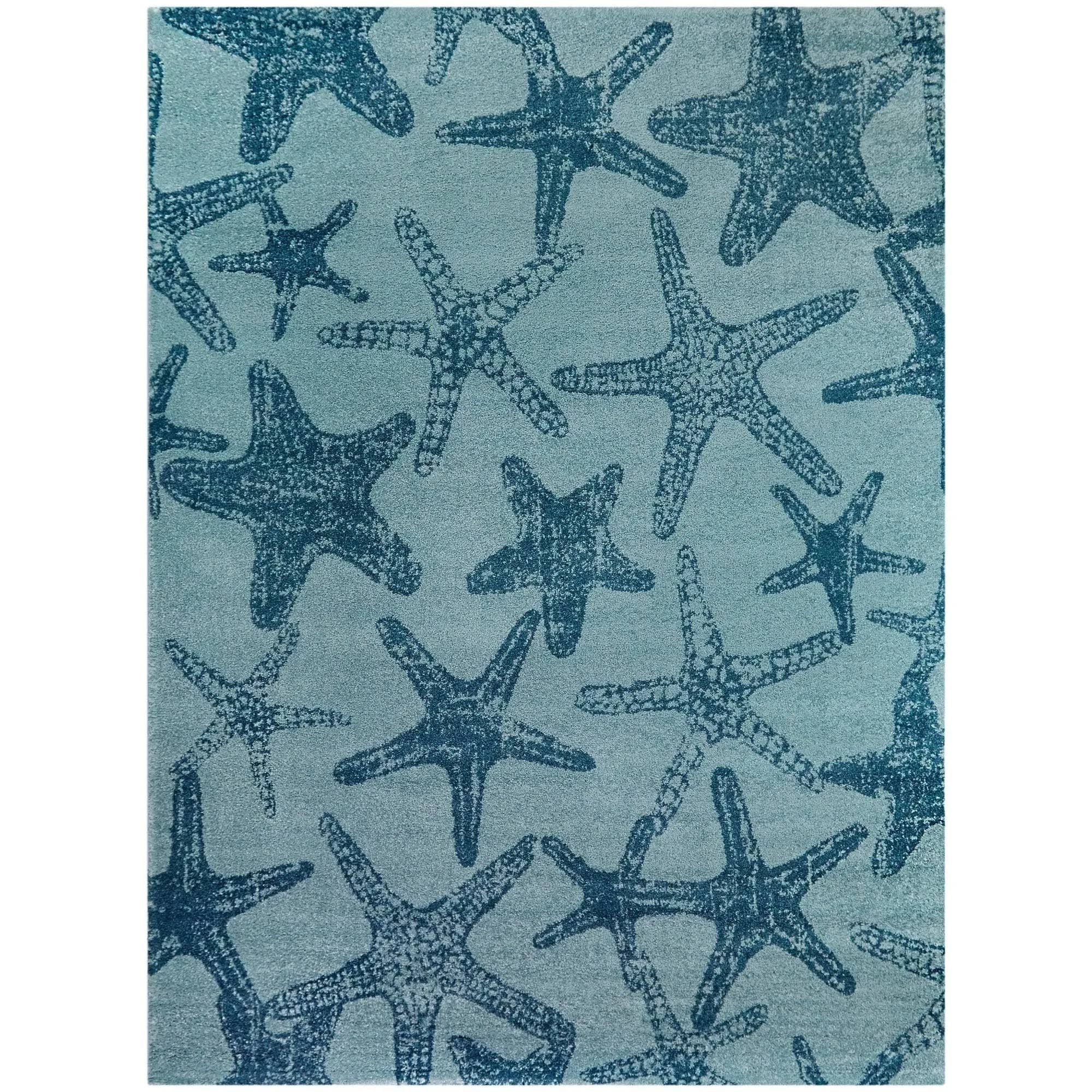 BALTA Leyton Light Blue 8 ft. x 10 ft. Starfish Print Area Rug