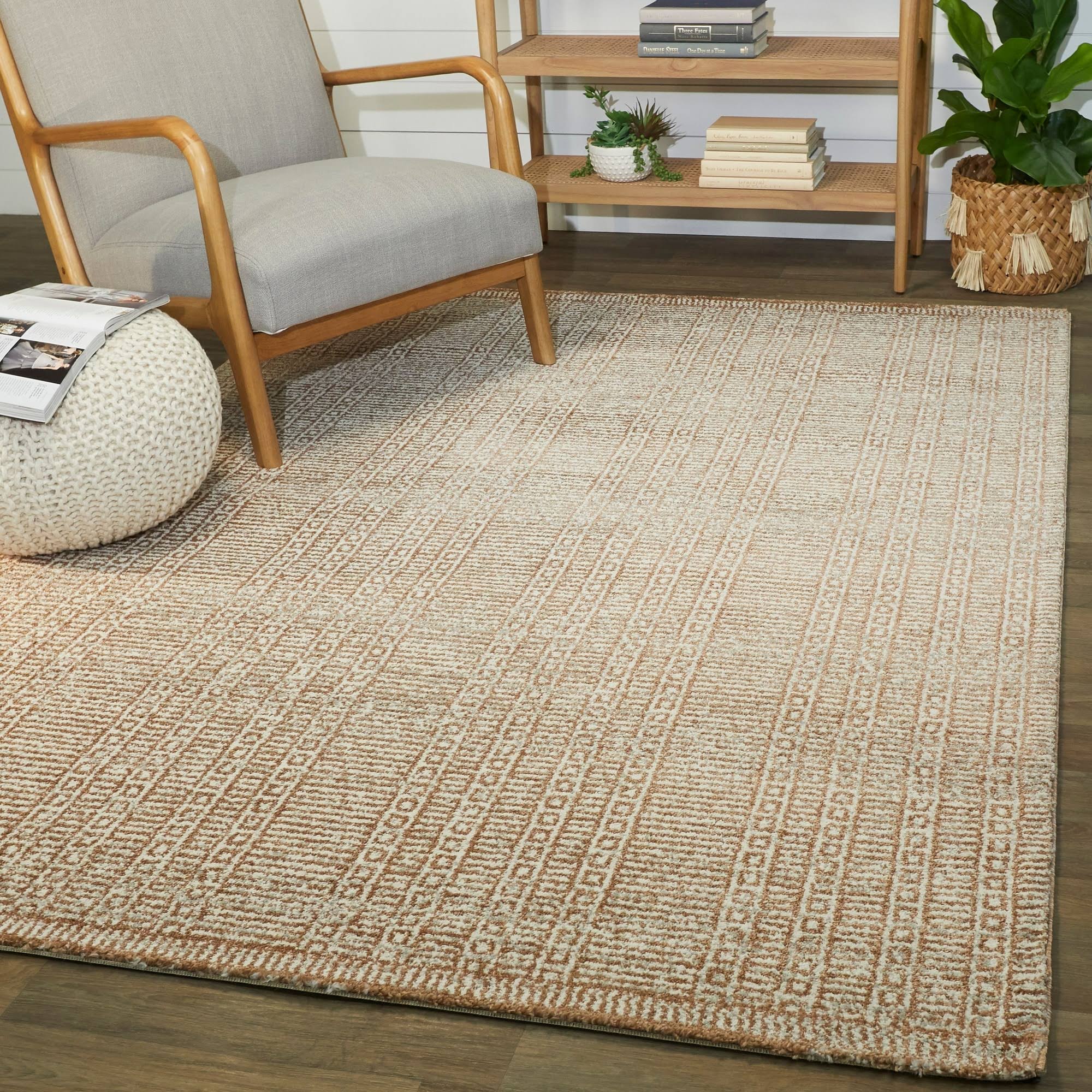 Karsyn Modern Geometric Area Rug - Rust - 5&3x22 x 7&