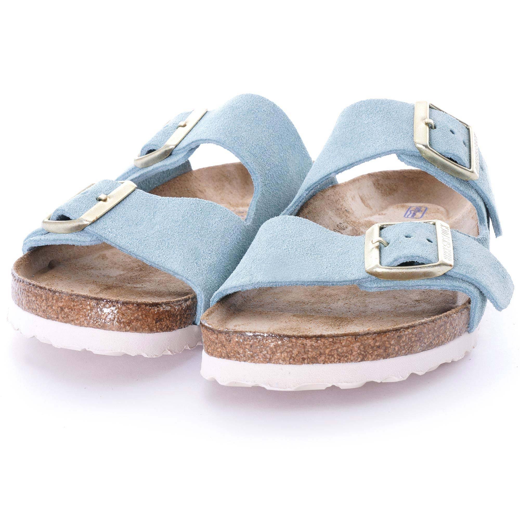 Birkenstock Arizona SFB Suede Double Strap Sandals - Blue