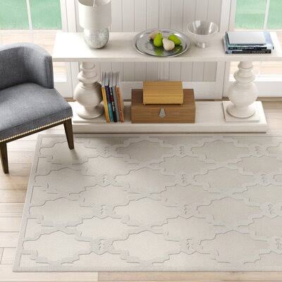 Cabbott Geometric Handmade Tufted Wool Ivory Area Rug Birch Lane Rug Size: Rectangle 8& x 10&