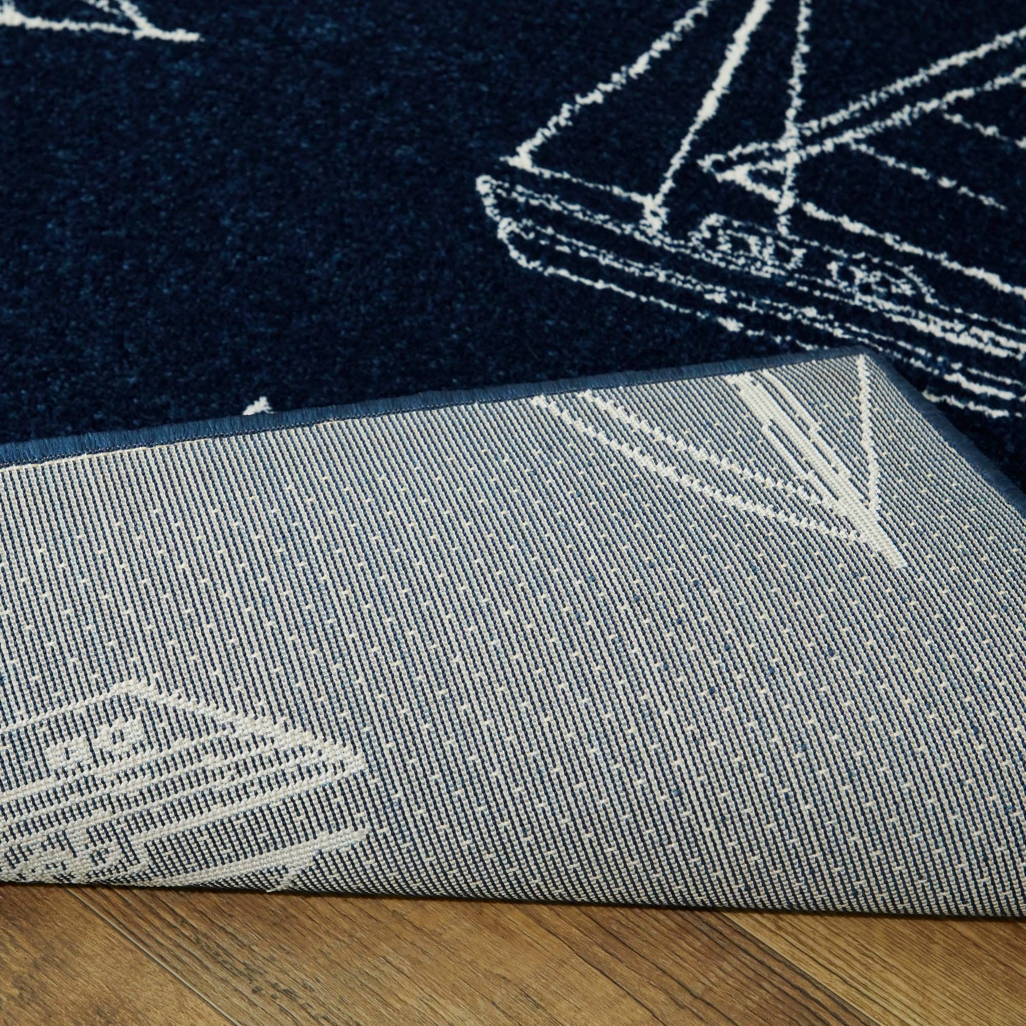 BALTA Marino Nautical Ship Blue 5 ft. x 7 ft. Area Rug