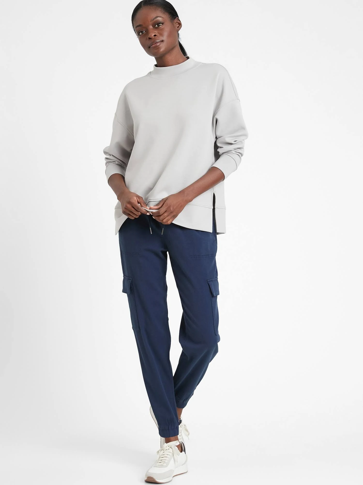 Banana Republic Women's Twill Utility Jogger Navy Size XL