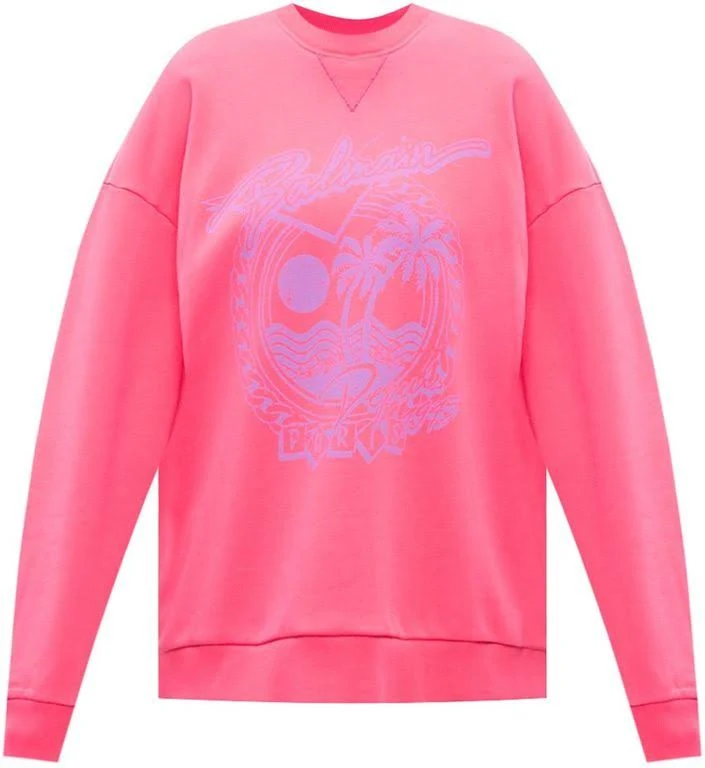Balmain Printed Sweatshirt Pink - Pink - Sweatshirts
