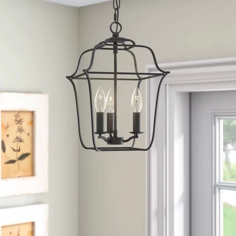 Chloe 3 - Light Lantern Geometric Pendant - Century Silver Leaf