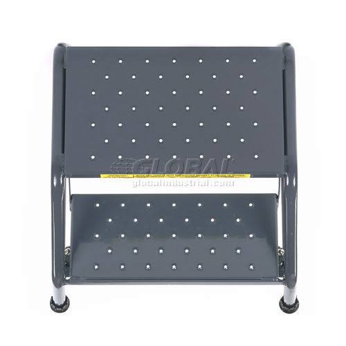 Ballymore 218P Perforated 16x22W 2 Step Steel Rolling Ladder 10x22D Top Step