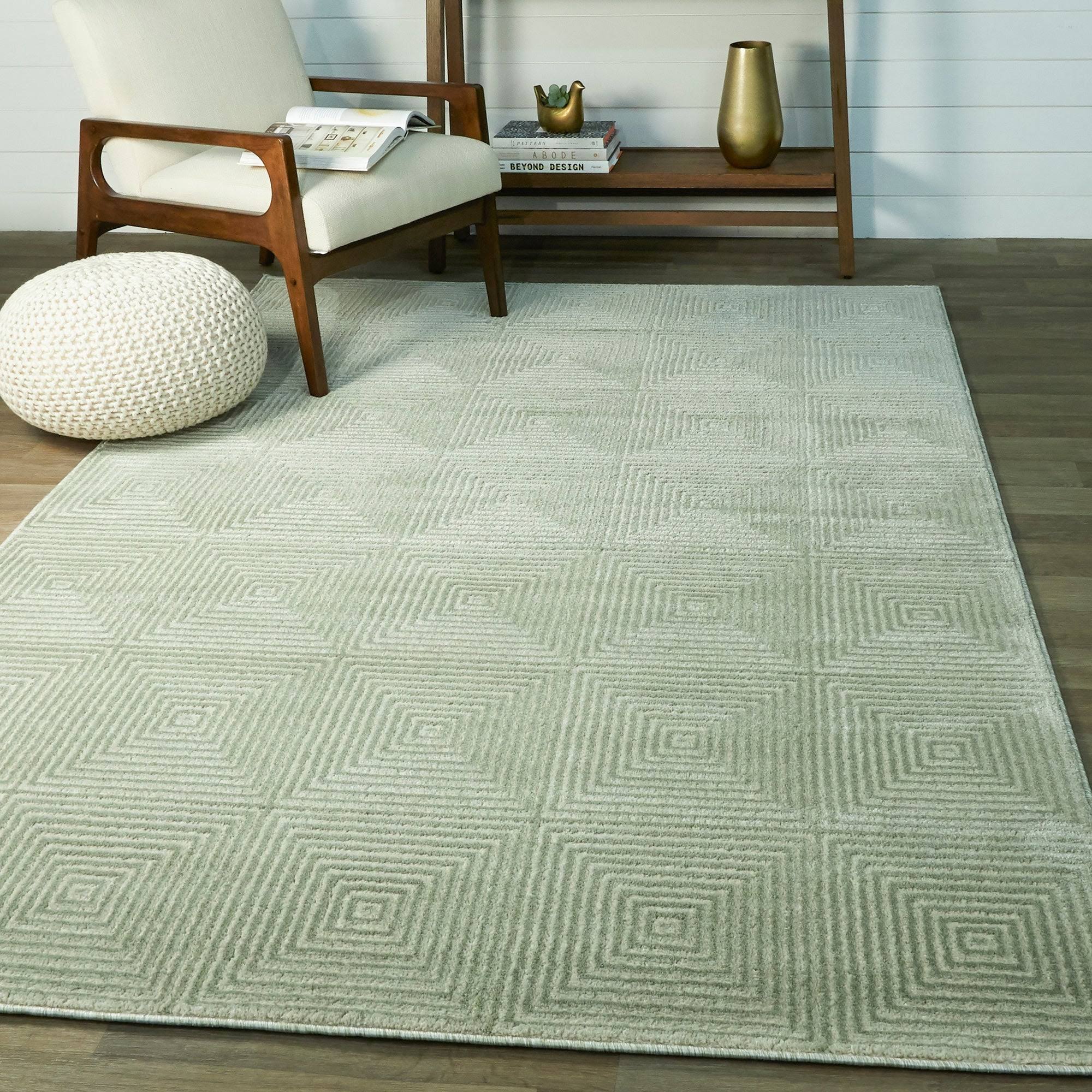 Balta Cabell Olive 5 ft. x 7 ft. Geometric Area Rug, Green