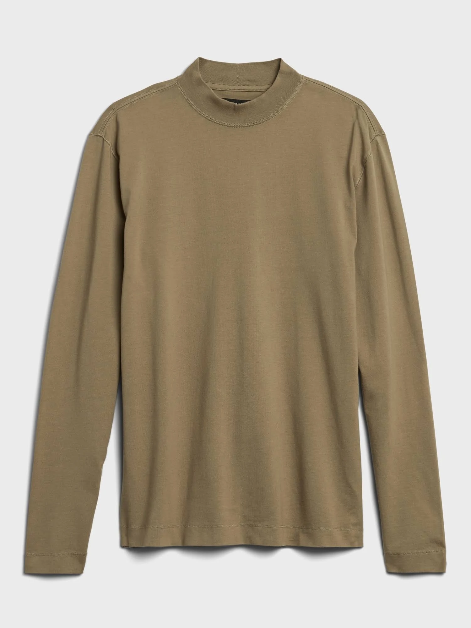 Banana Republic Men's Authentic Supima Mock-Neck T-Shirt Cargo Green Tall Size XL