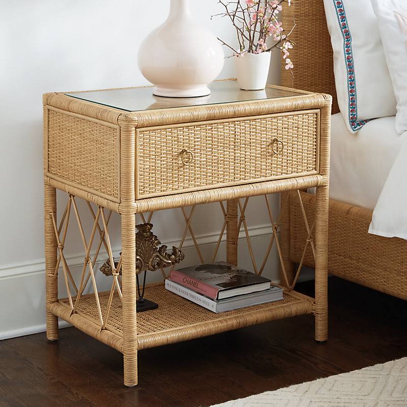 Suzanne Kasler Southport Rattan Side Table - Ballard Designs
