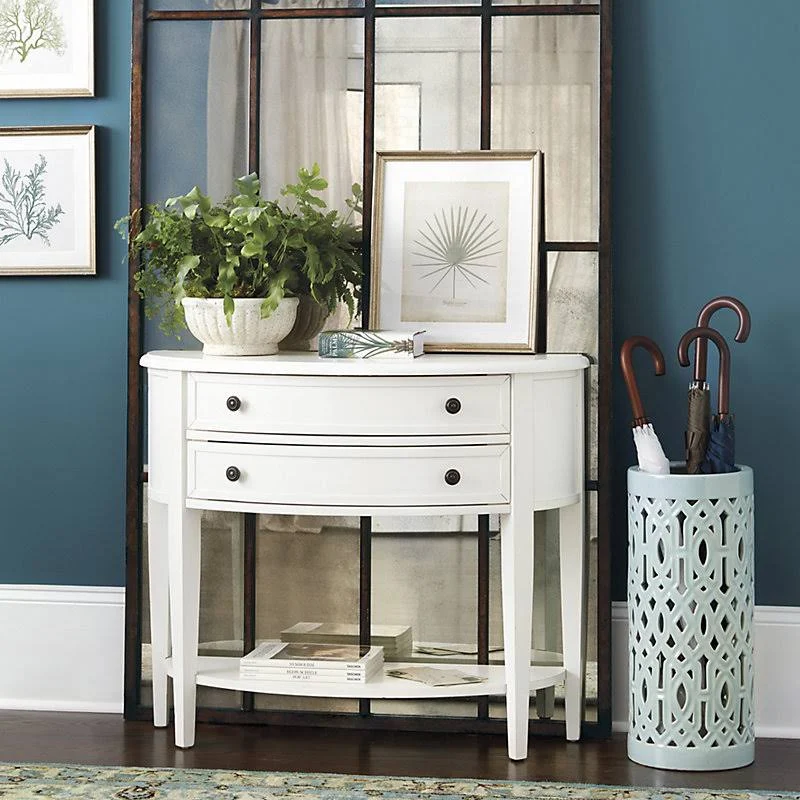 Newport Demilune Table with Shelf - Ballard Designs