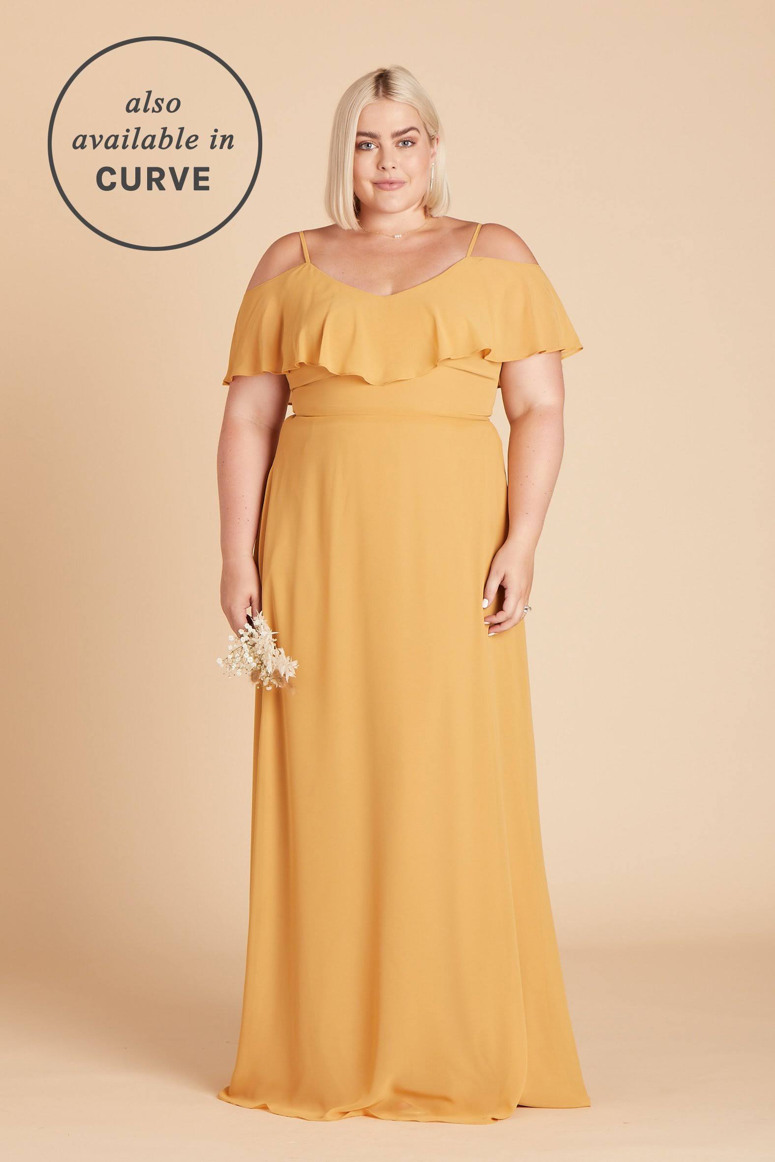 Birdy Grey Jane Convertible Chiffon Bridesmaid Dress in Marigold S / Marigold