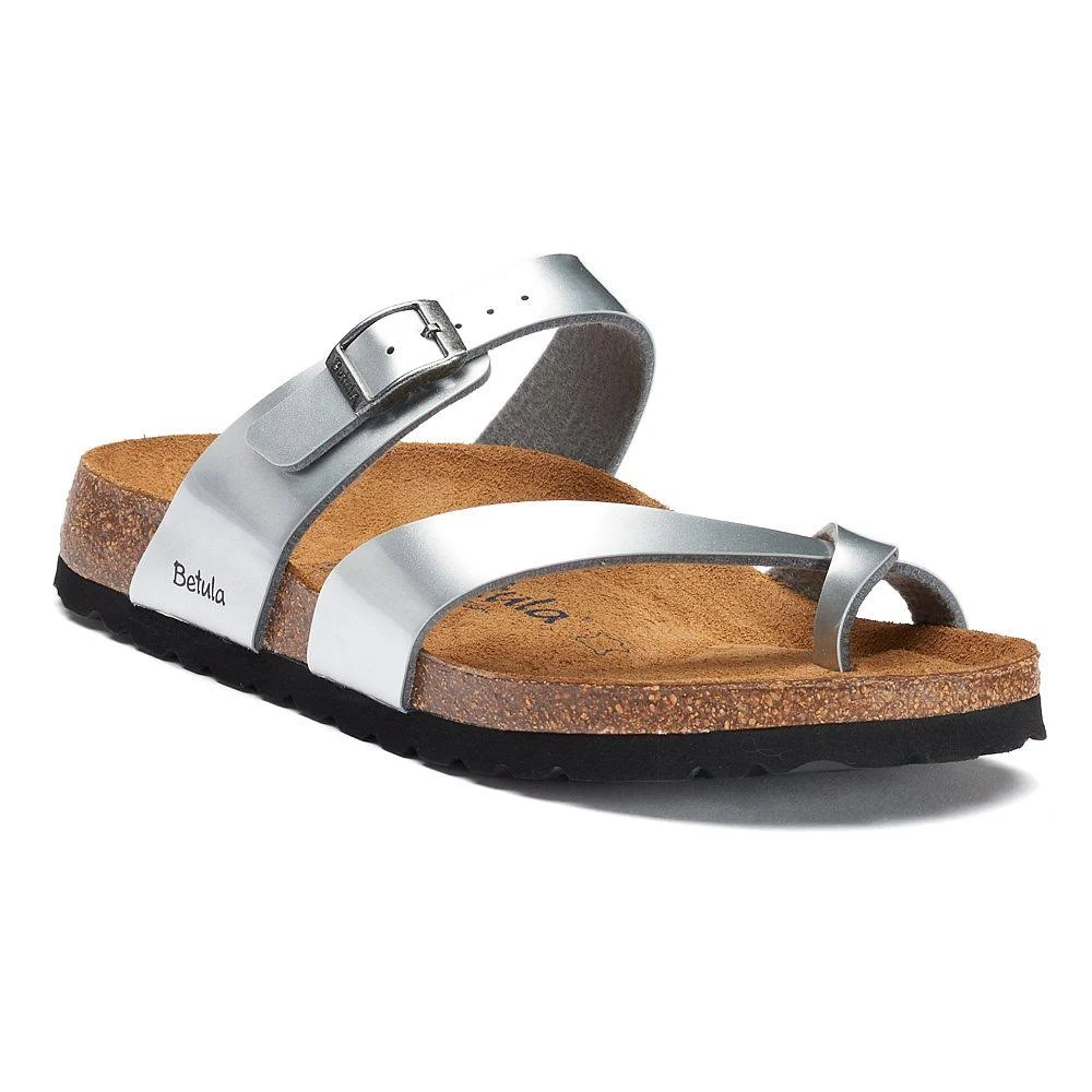Betula by Birkenstock Mia Women's Footbed Sandals, 6 / Metal Silver