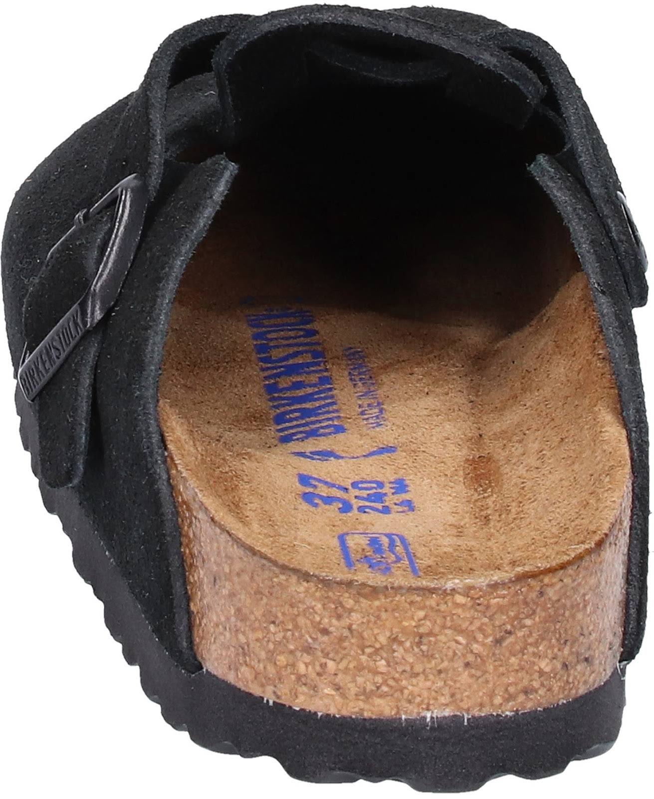 Birkenstock Boston Suede Leather Black Clogs