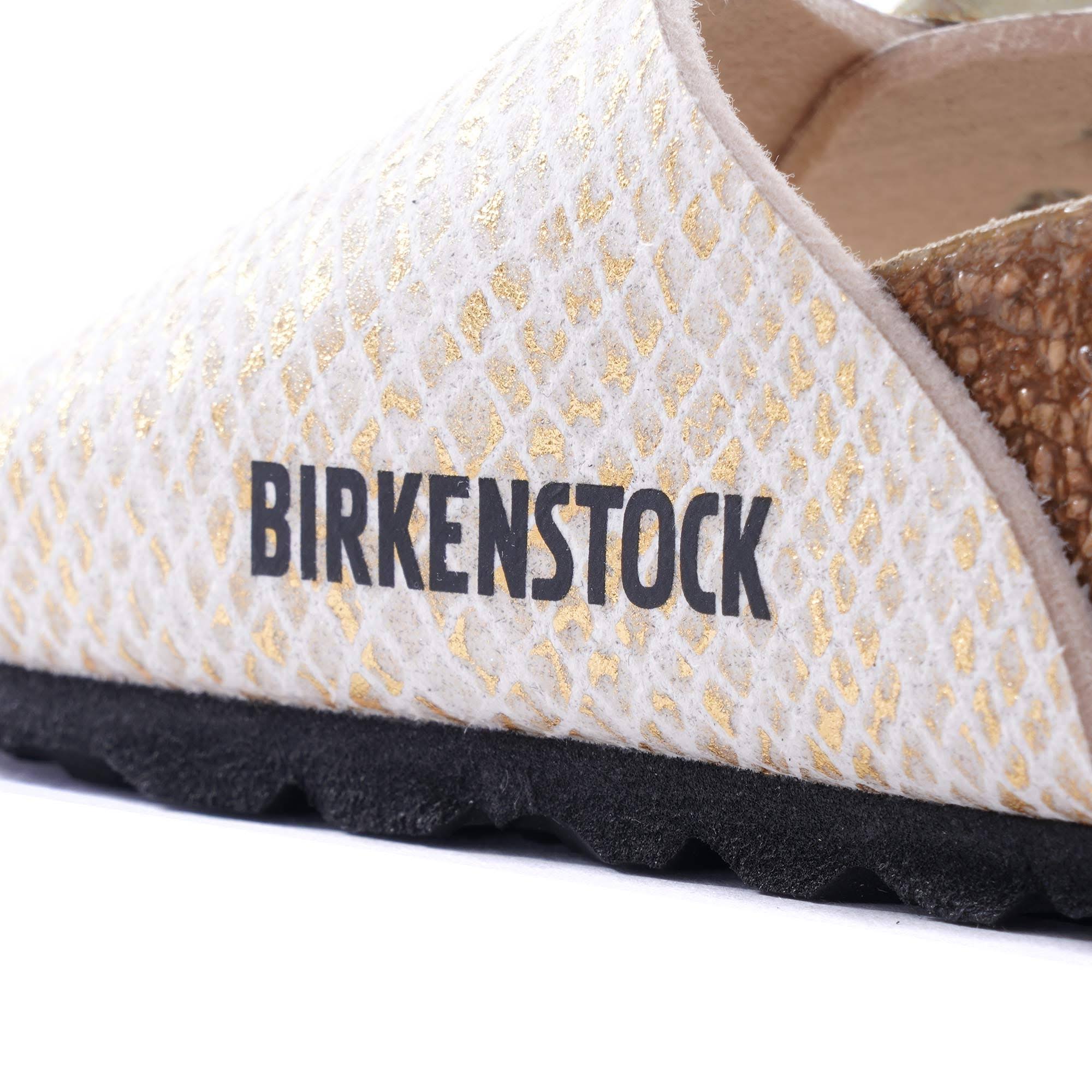 Birkenstock Madrid Micro Fibre Shiny Python Eggshell One-Strap Sandals
