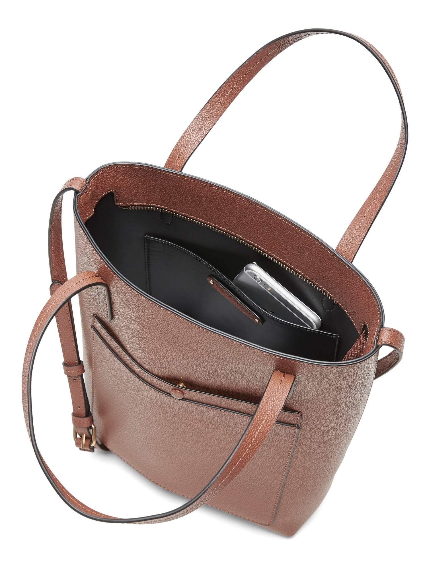 Banana Republic Women's 12-Hour Leather Tote Cognac Leather One Size