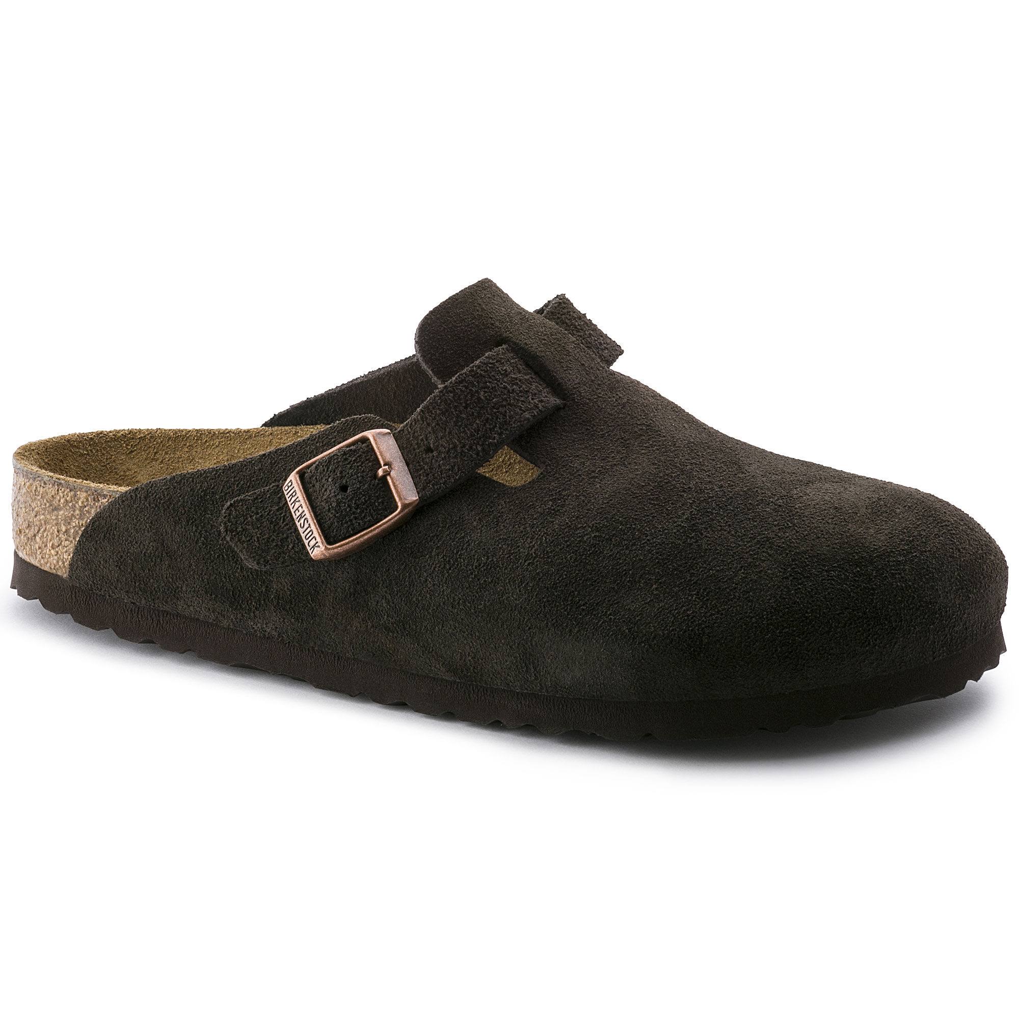 Birkenstock Boston Suede Leather Mocha Clogs
