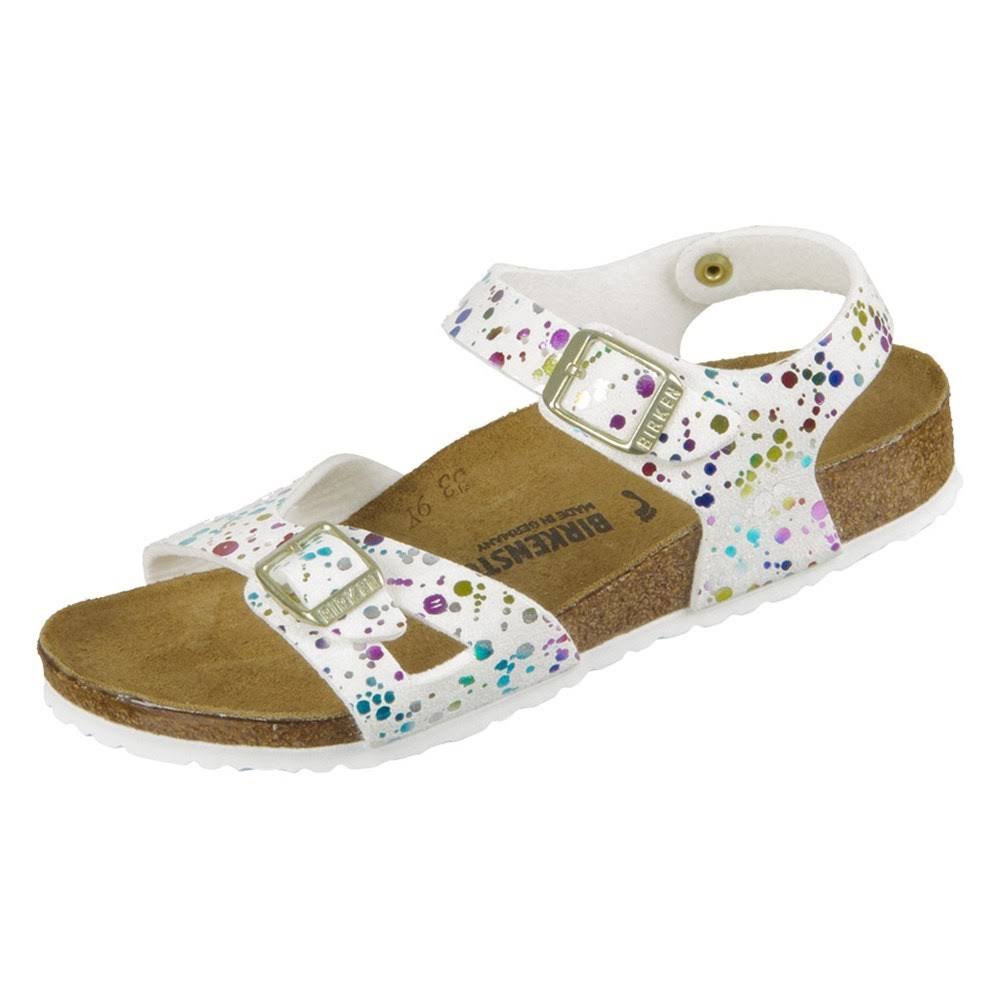 Birkenstock Rio Kids Confetti White Ankel Strap Wedge Sandals Slides narrow multi narrow / EU 28 / white