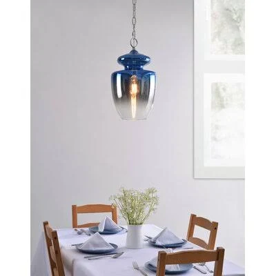 Sussex 1-Light Schoolhouse Pendant Shade Color: Blue