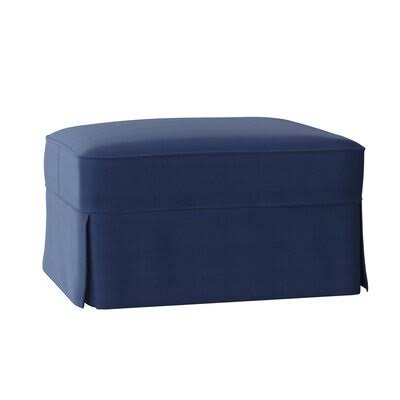 Wayfair Custom Upholstery Barrand Ottoman Body Fabric: Spinnsol Navy