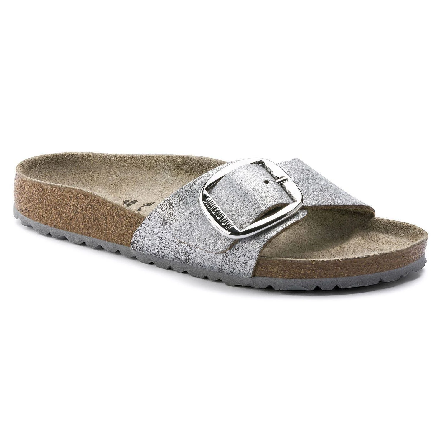 Birkenstock Madrid Big Buckle (Washed Metallic Blue) Women's Sandals