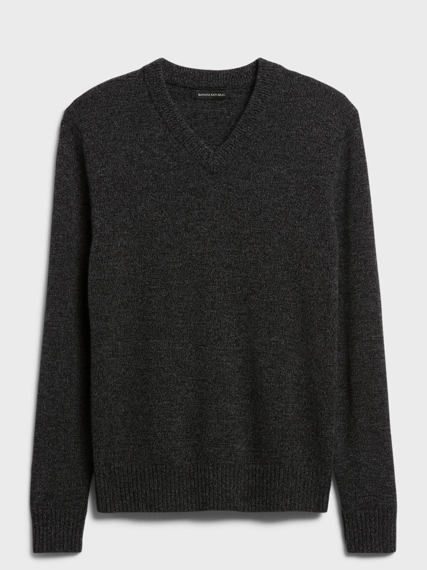 Banana Republic Men's Italian Merino V-Neck Sweater Charcoal Gray Tall Size XXL