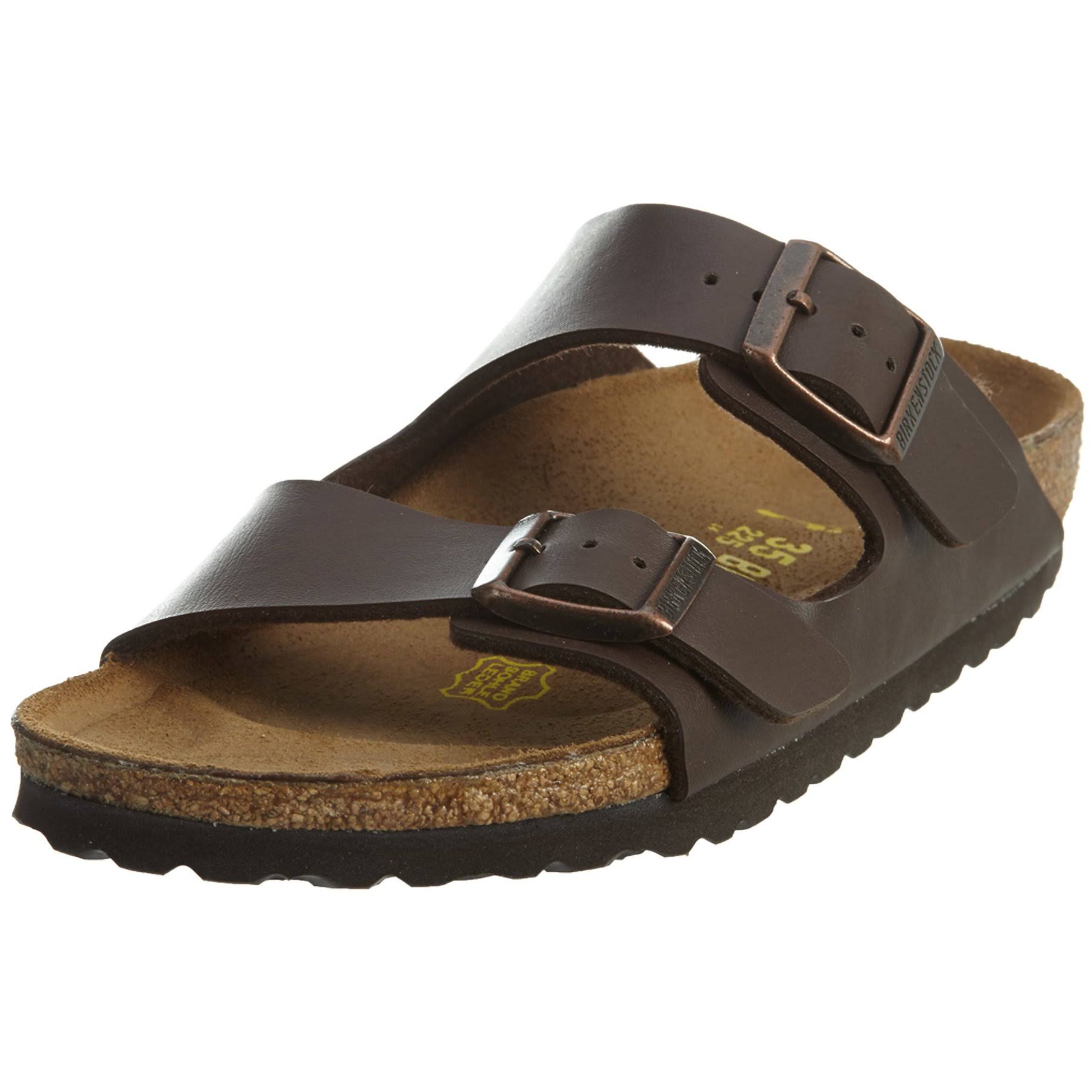 Birkenstock Men's Arizona Birko 2 Band Sandal, Dark Brown, 12