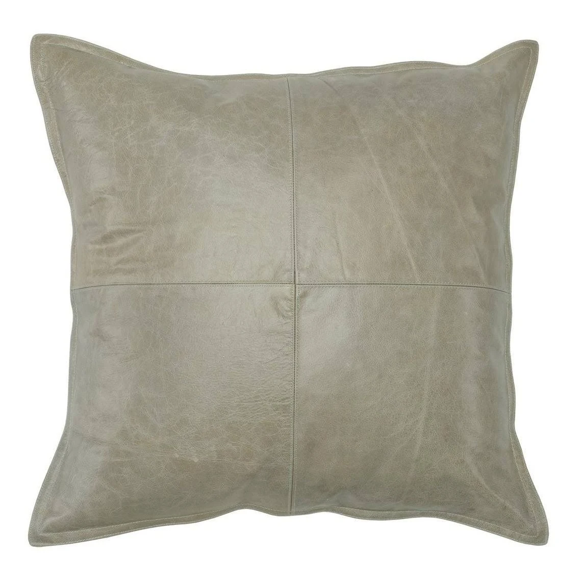 Strick & Bolton Lindi Leather 22-inch Throw Pillow - Sandy Beige