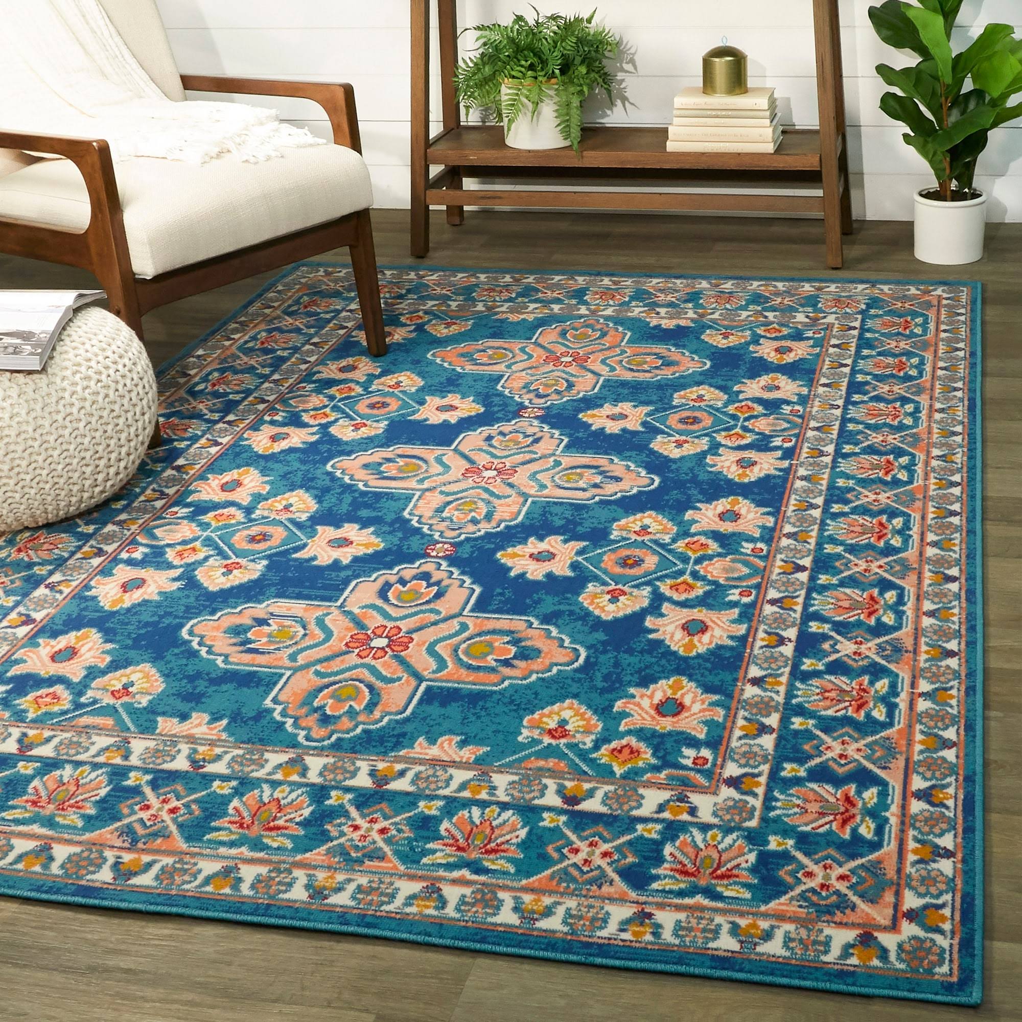BALTA Constantin Oriental Medallion Blue 5 ft. x 7 ft. Area Rug