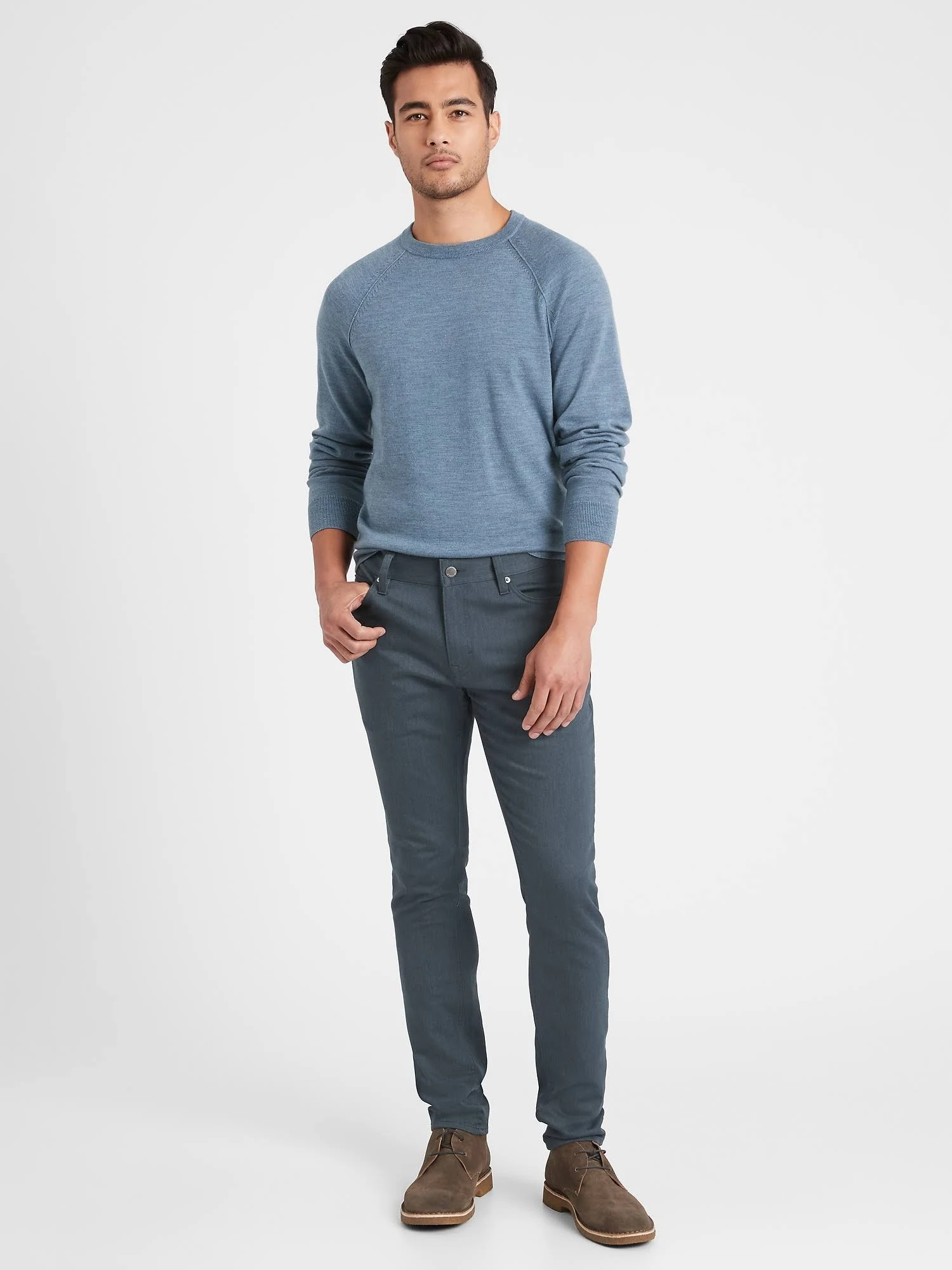 Banana Republic Men's Skinny Heathered Traveler Pant Navy Size 32W 34L