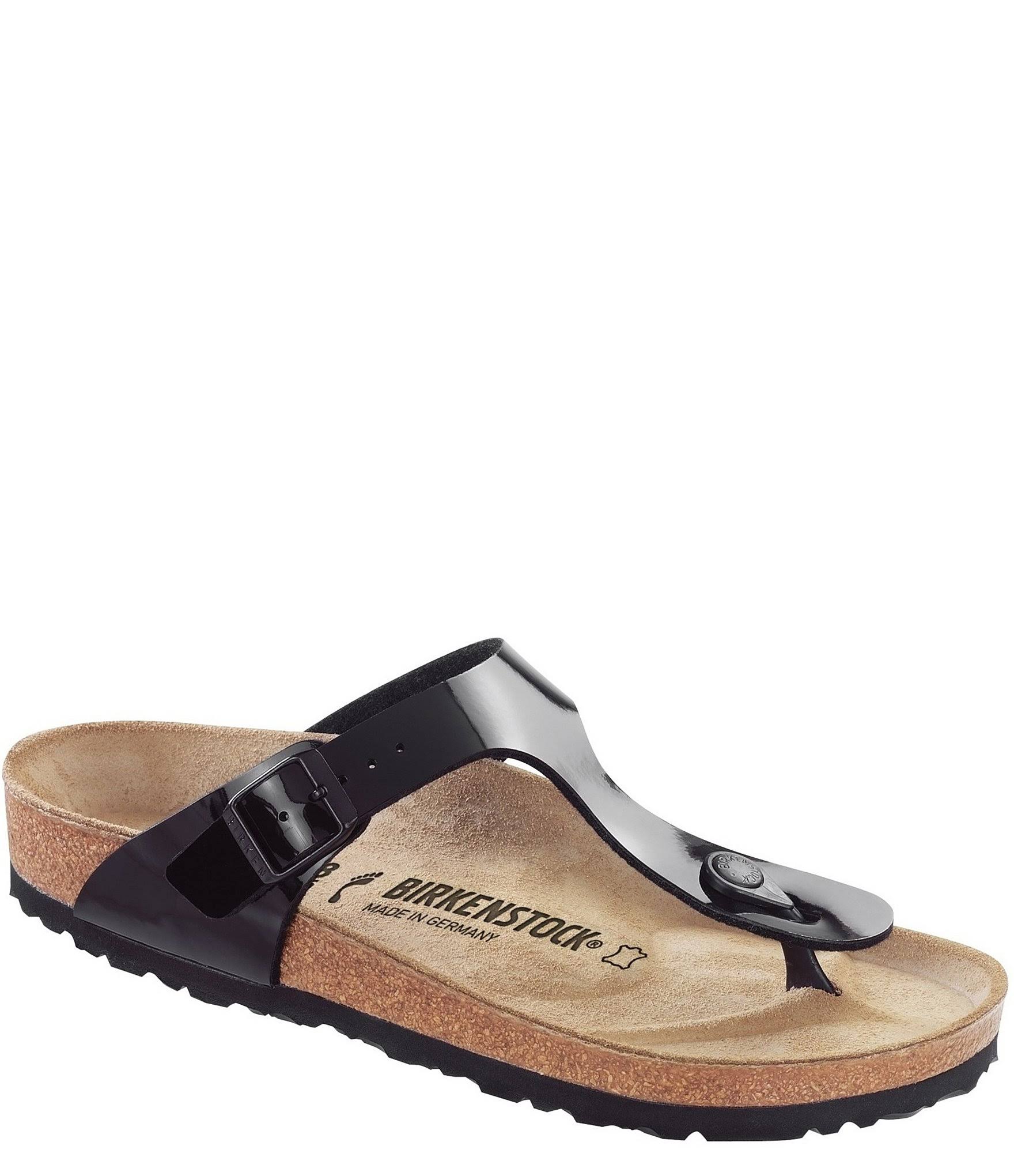 Birkenstock Women's Gizeh Sandal - 42 - Black Patent Birko-Flor