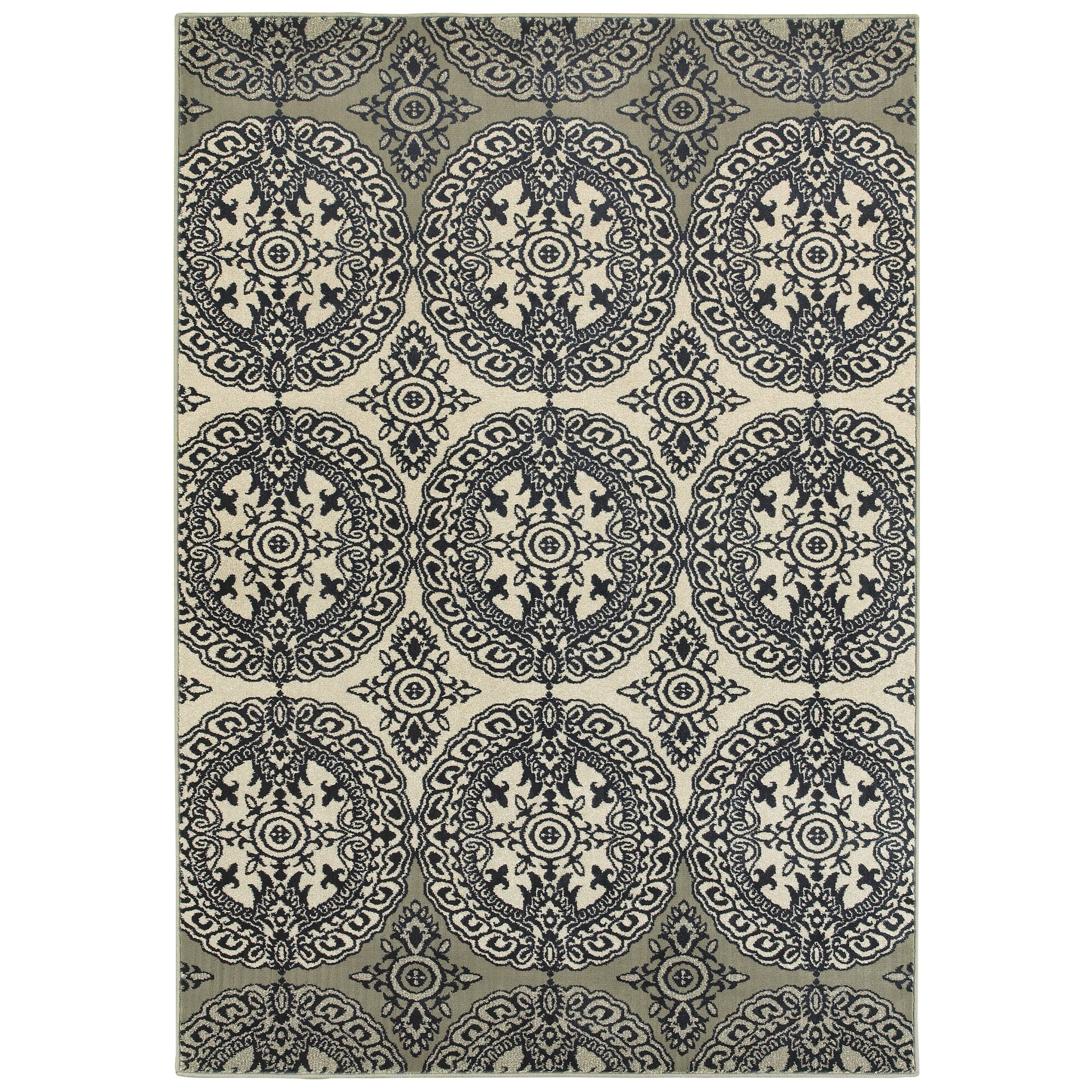 Liliana Oriental Medallion Area Rug - 5&3x22 x 7&6x22