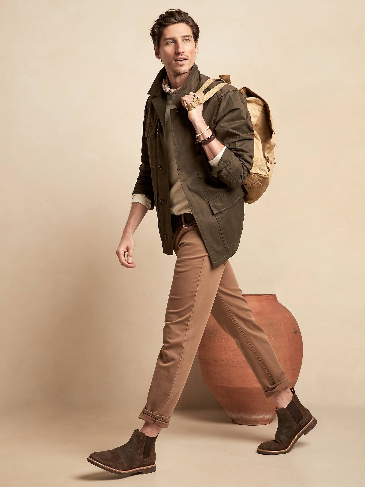 Banana Republic Men's Tapered Traveler Pant Tiki Hut Size 31W 32L