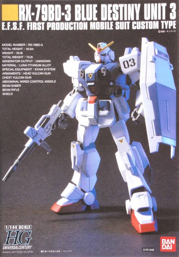 *HGUC 1/144 RX-79BD-3 Blue Destiny Unit 3 (Mobile Suit Gundam)