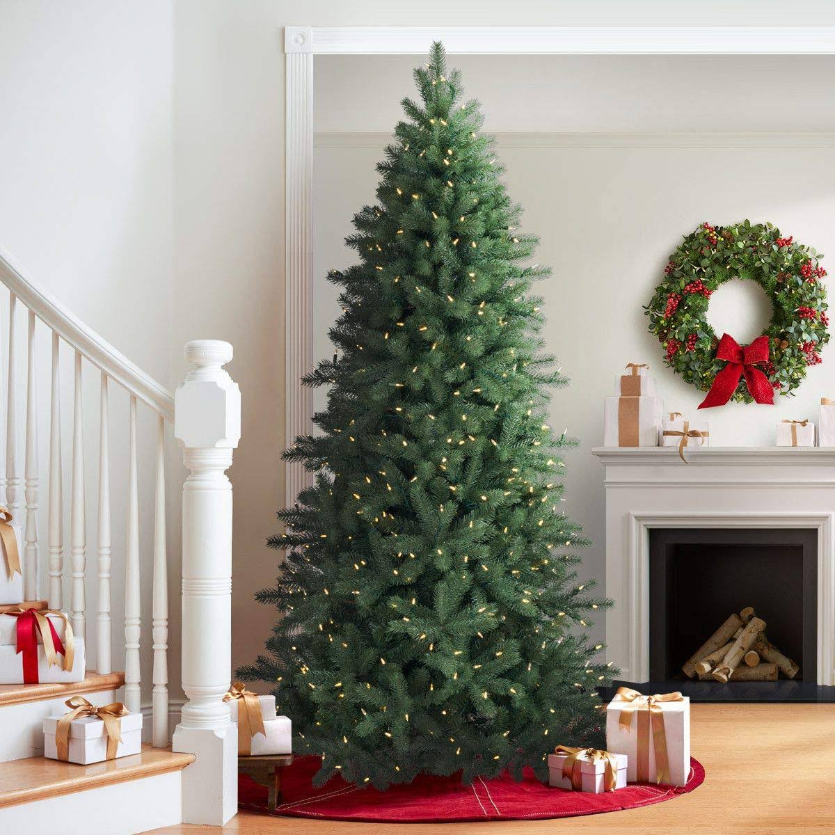 Balsam Hill Woodland Spruce Prelit Artificial Christmas Tree, 6.5 Feet, Clear Lights