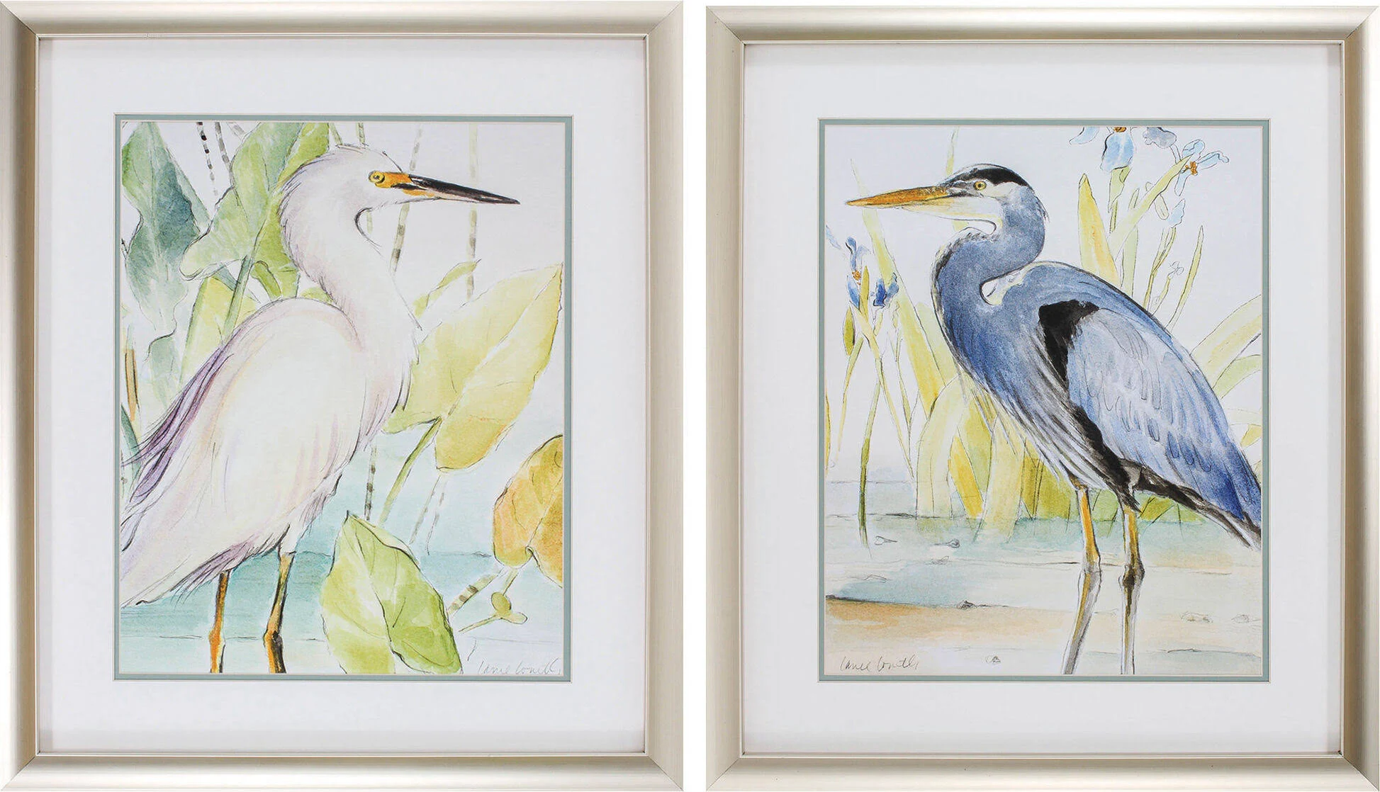 Propac Heron Egret Framed Art (Set of 2)