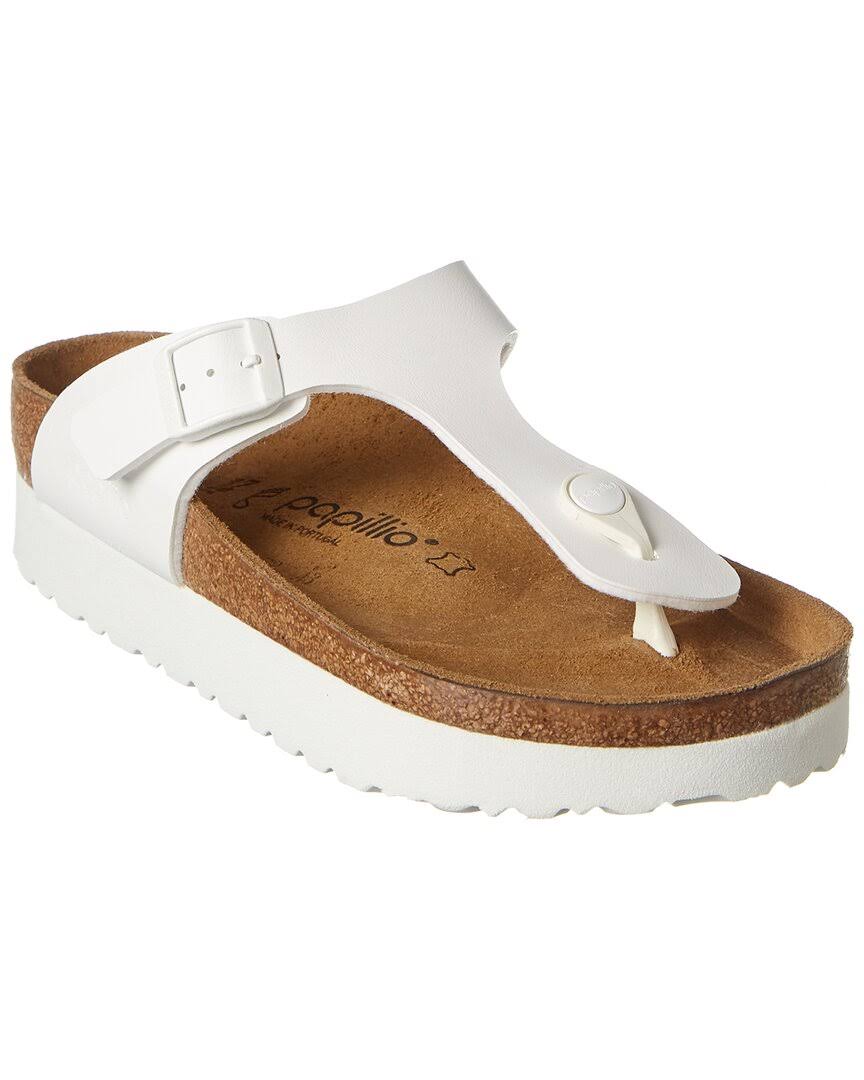 Birkenstock Women's Papillio Gizeh Platform Thong Sandal, Size: 42, White Birko-Flor