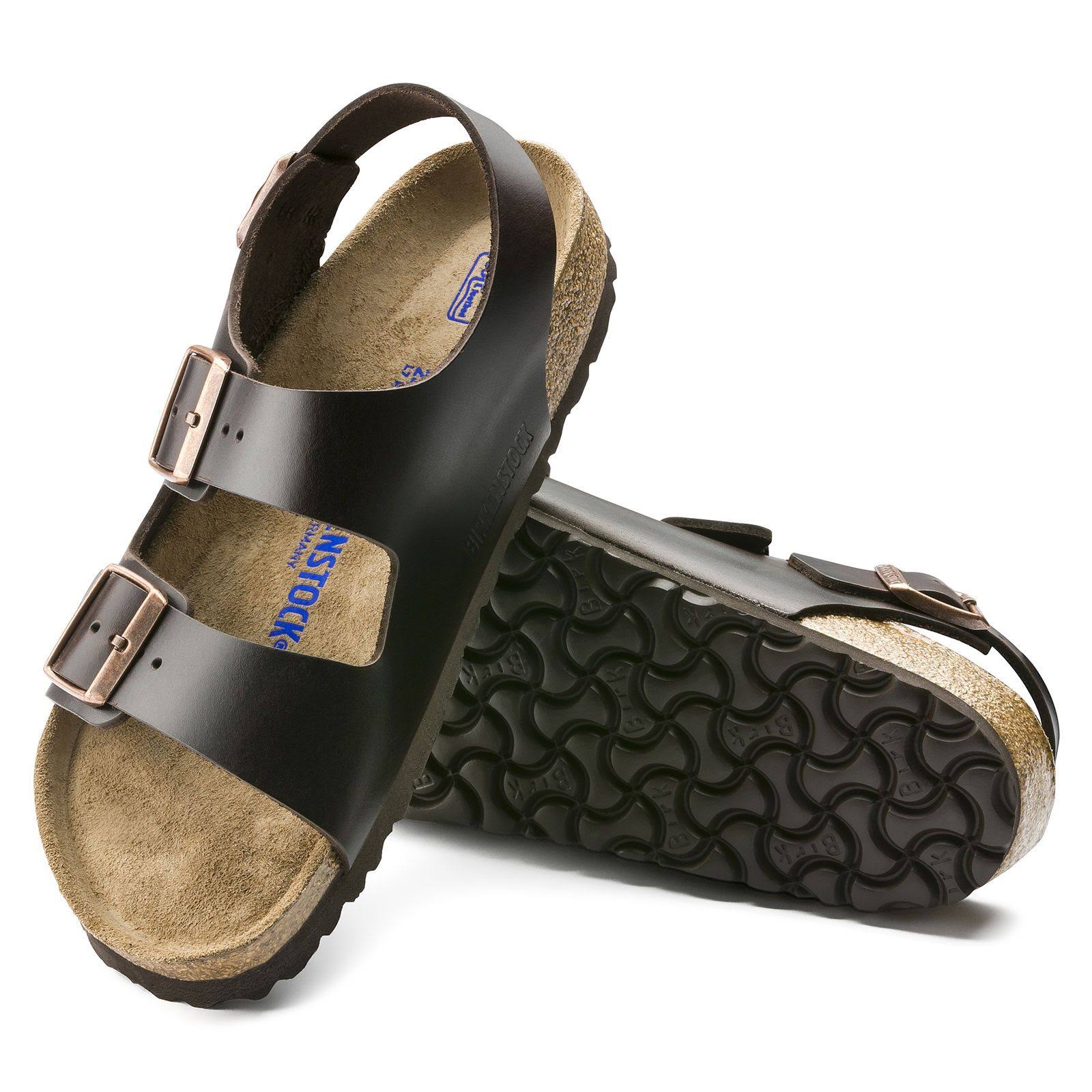 Birkenstock Milano Soft Footbed Sandal - 36 - Black Amalfi Leather