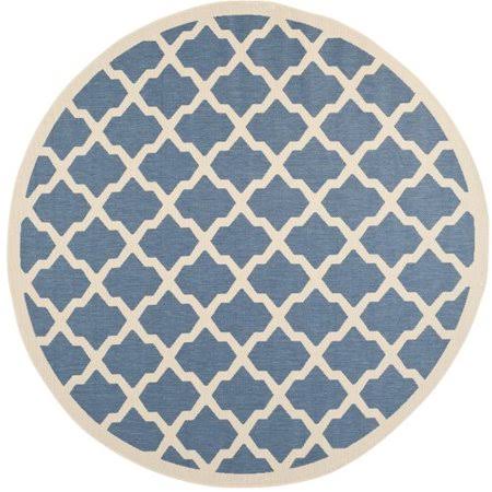 Larson Geometric Blue/Beige Indoor/Outdoor Area Rug Sol 72 Outdoor Rug Size: Round 7&10x22