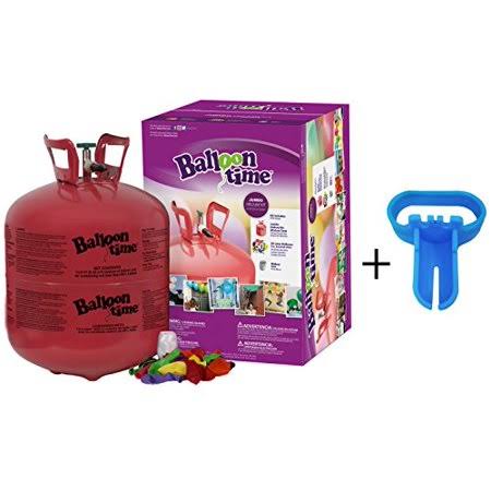 Balloon Time Disposable Helium Tank 14.9 CU.FT - 50 Latex Balloons + Balloon Tying Tool + Curling Ribbon