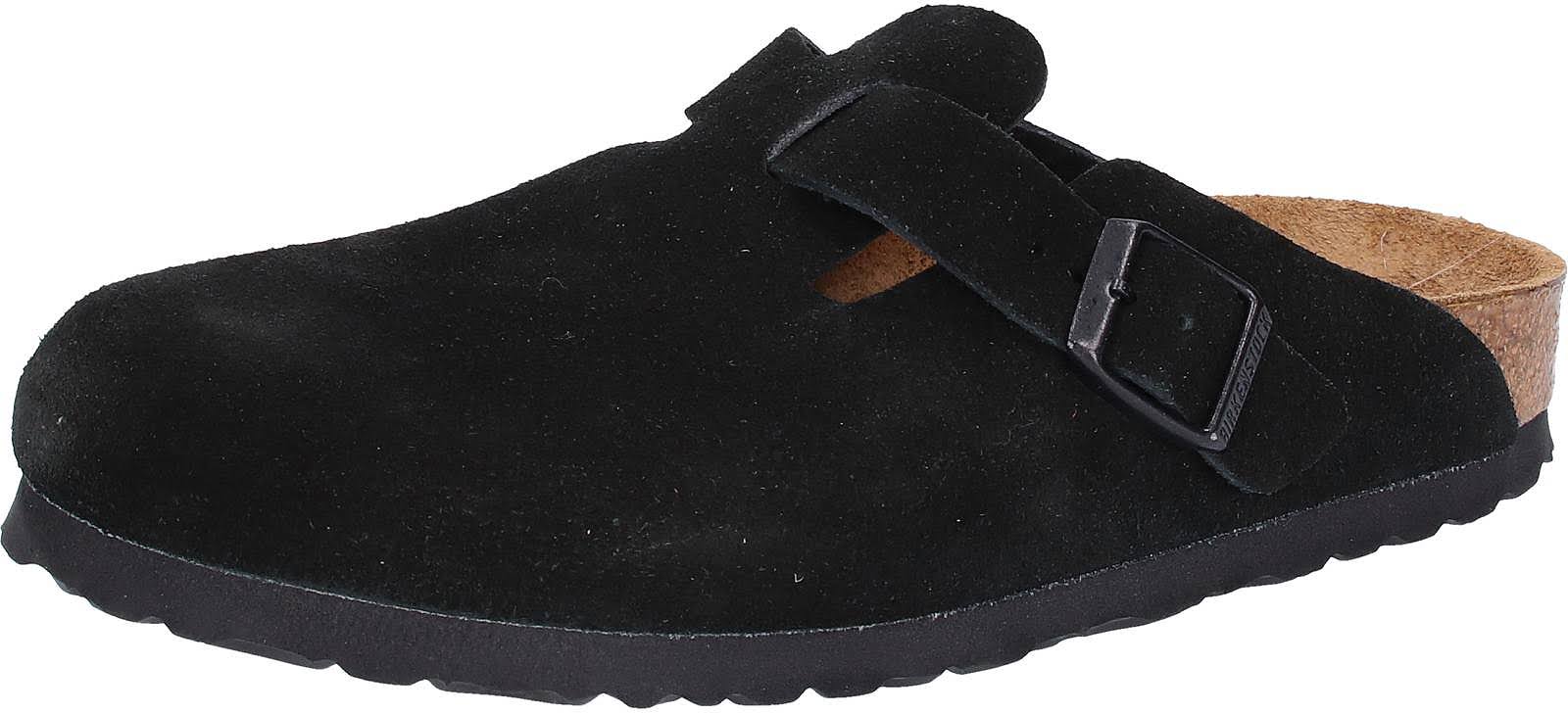 Birkenstock Boston Suede Leather Black Clogs