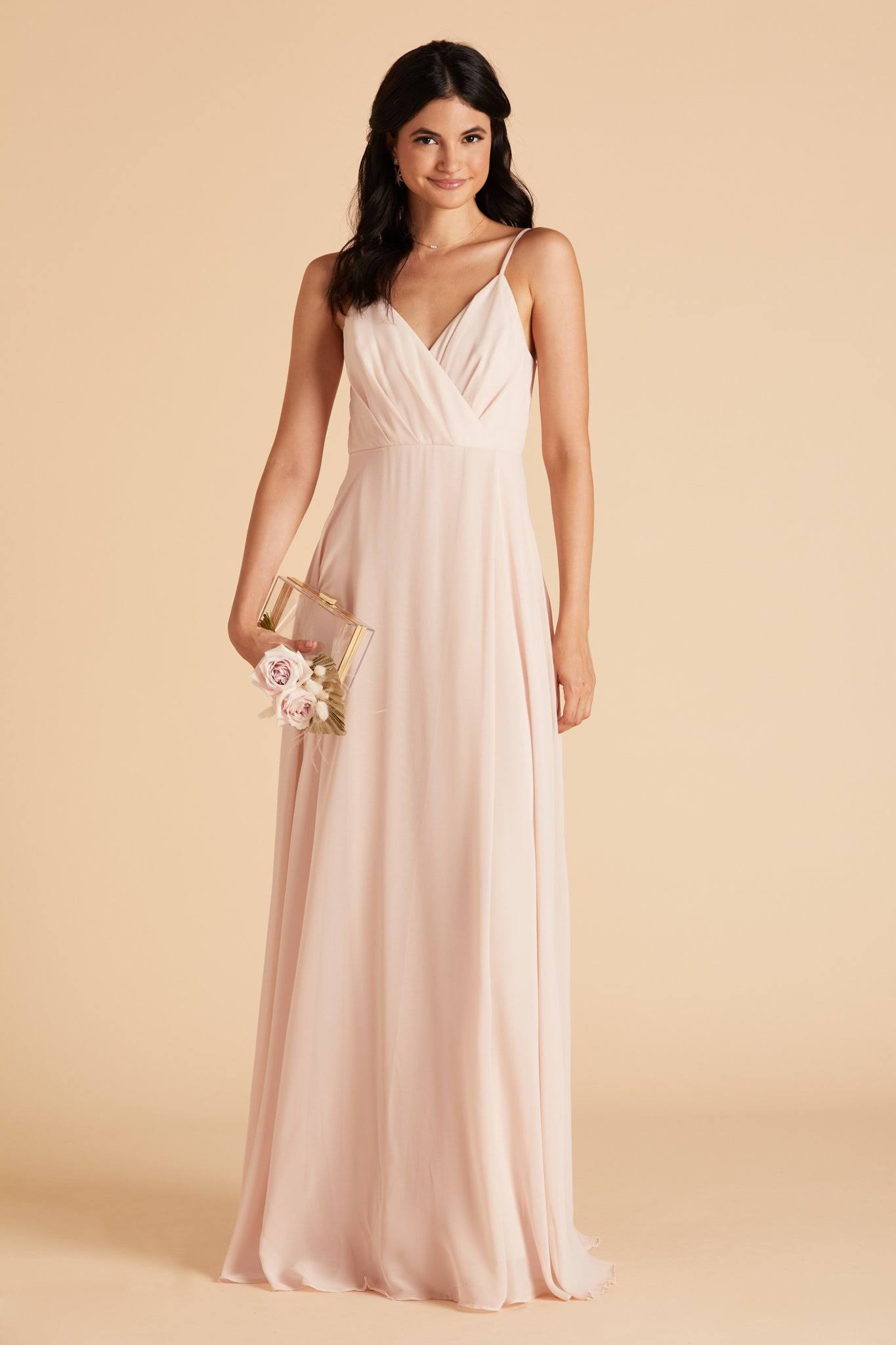 Birdy Grey Kaia Chiffon Bridesmaid Dress in Pale Blush L / Pale Blush