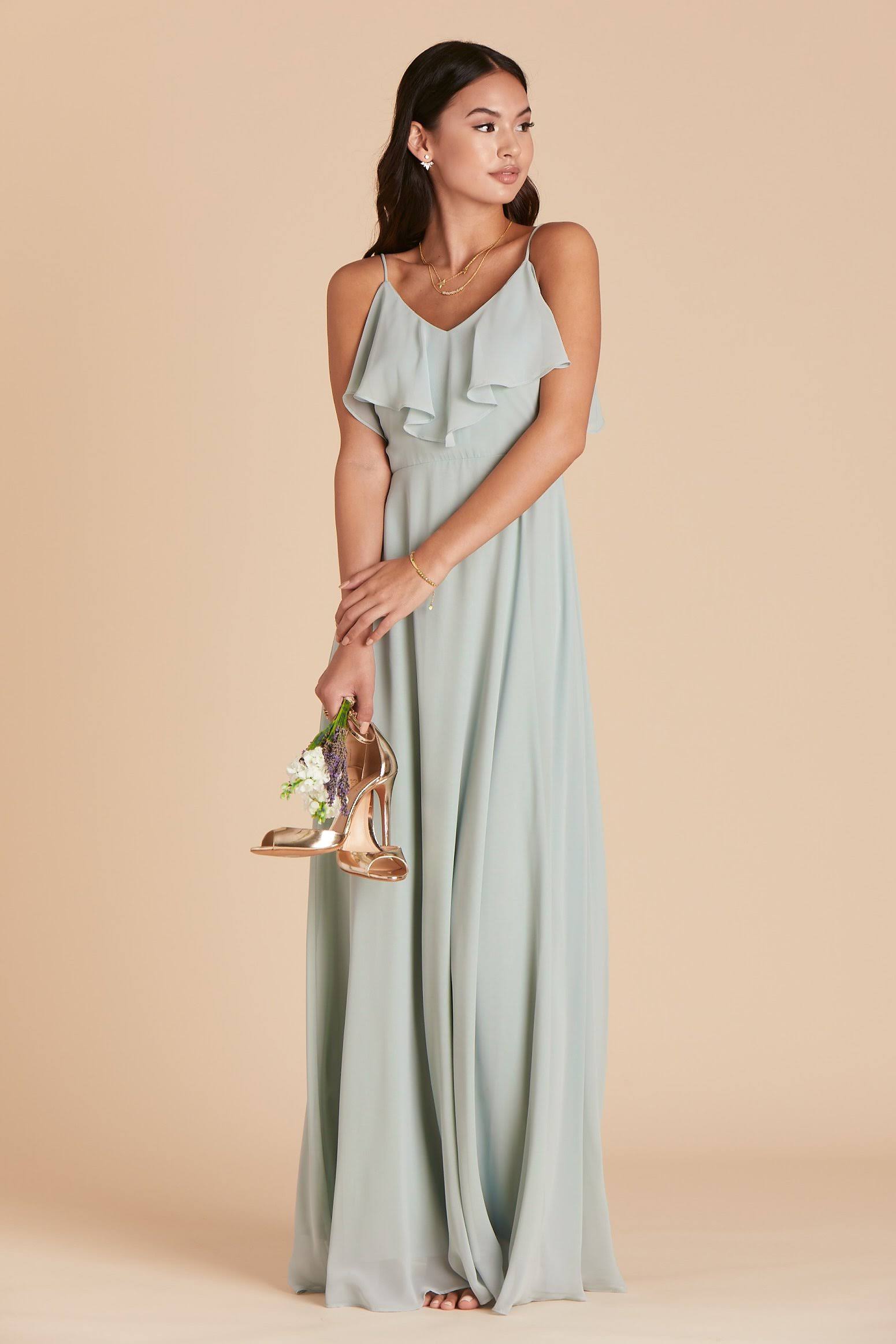 Jane Convertible Chiffon Bridesmaid Dress in Sage S / Sage / No Slit