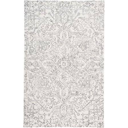 Burgos Hand-Tufted Wool Ivory/Charcoal Area Rug Alcott Hill Rug Size: Rectangle 5& x 8&