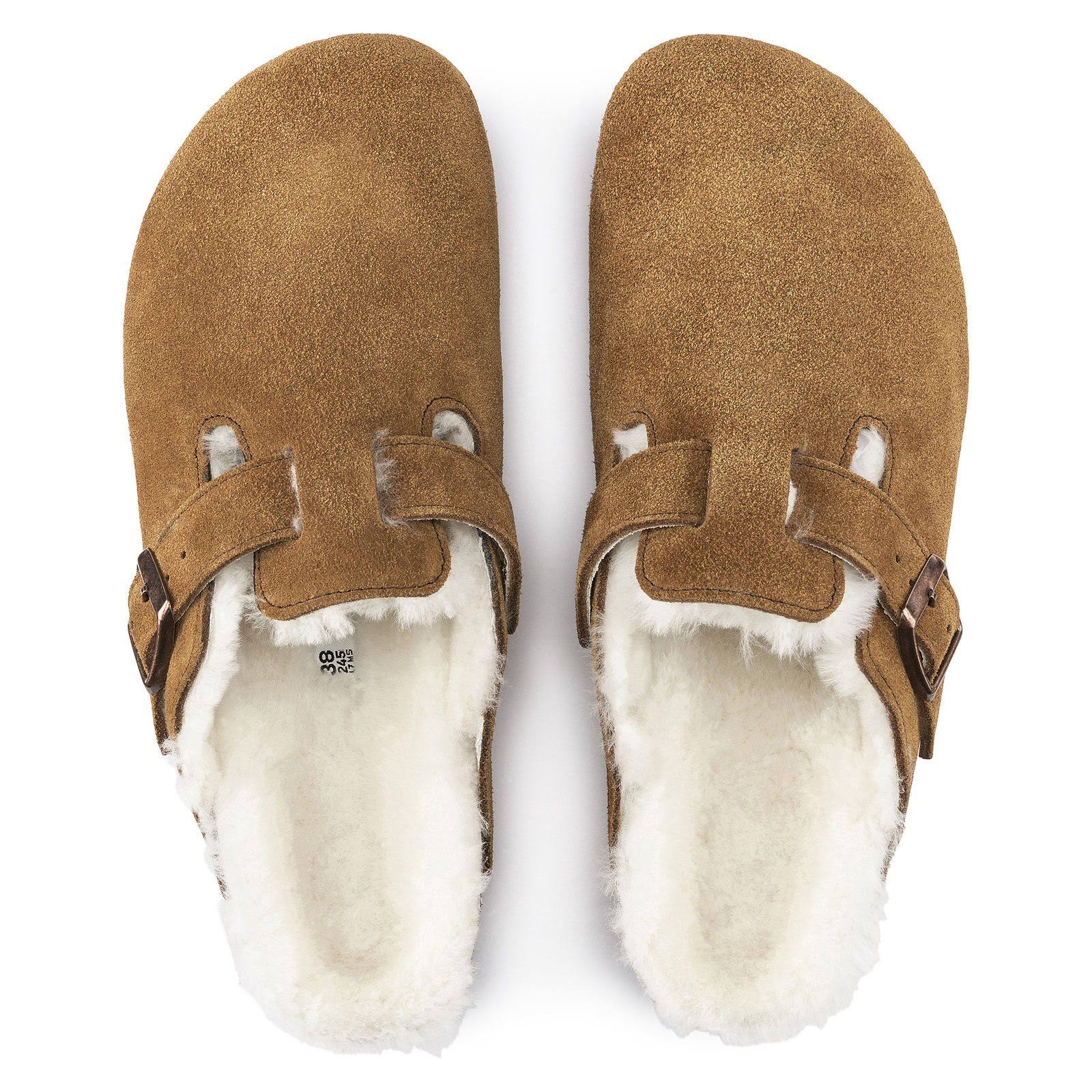Birkenstock Men's Boston Shearling Stone Suede