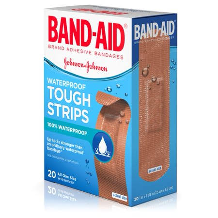 20 Packs : Band-Aid Tough Strips Waterproof Bandage, 20 Count per Pack