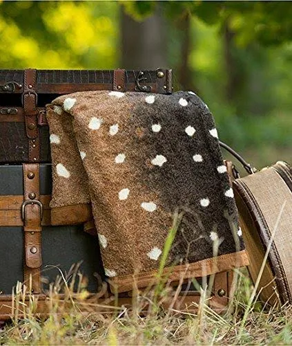 Birchwood Animal Print Throw Blanket, Axis Deer