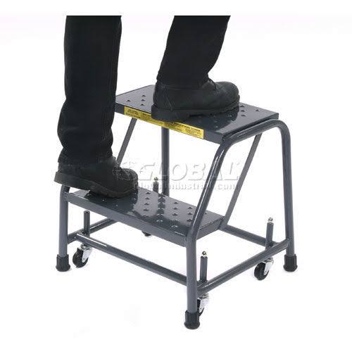 Ballymore 218P Perforated 16x22W 2 Step Steel Rolling Ladder 10x22D Top Step