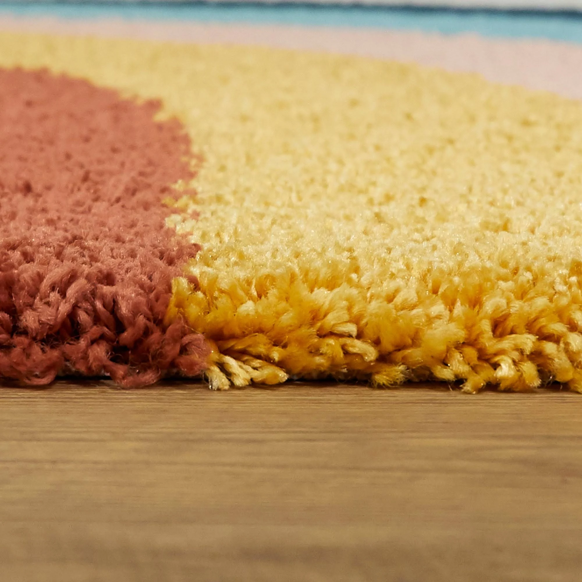 Amelia Rainbow Print Shag Boy & Girl Kids Area Rug - 2&2x22 x 7& Runner - Navy Blue