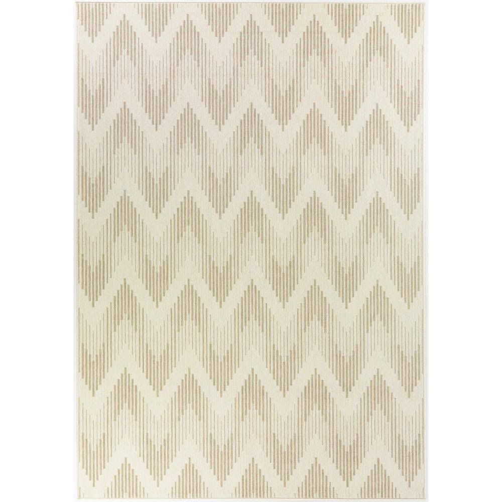 BALTA Coville Beige 5 ft. x 7 ft. Chevron Indoor/Outdoor Area Rug