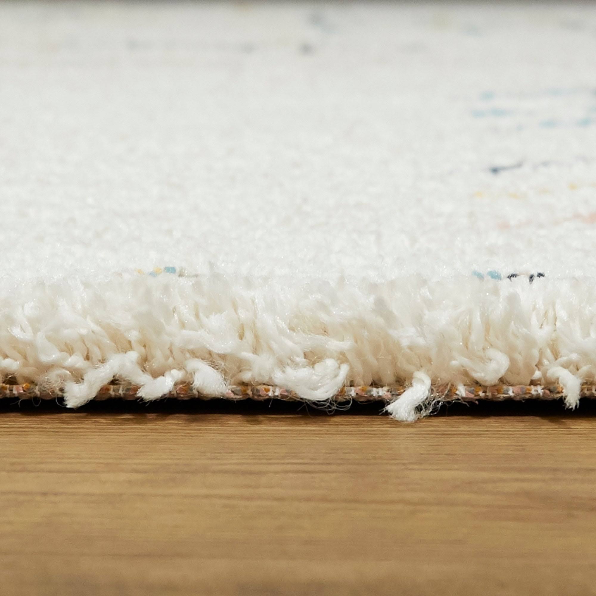 BALTA Sarita Tribal Shag White 5 ft. x 7 ft. Area Rug