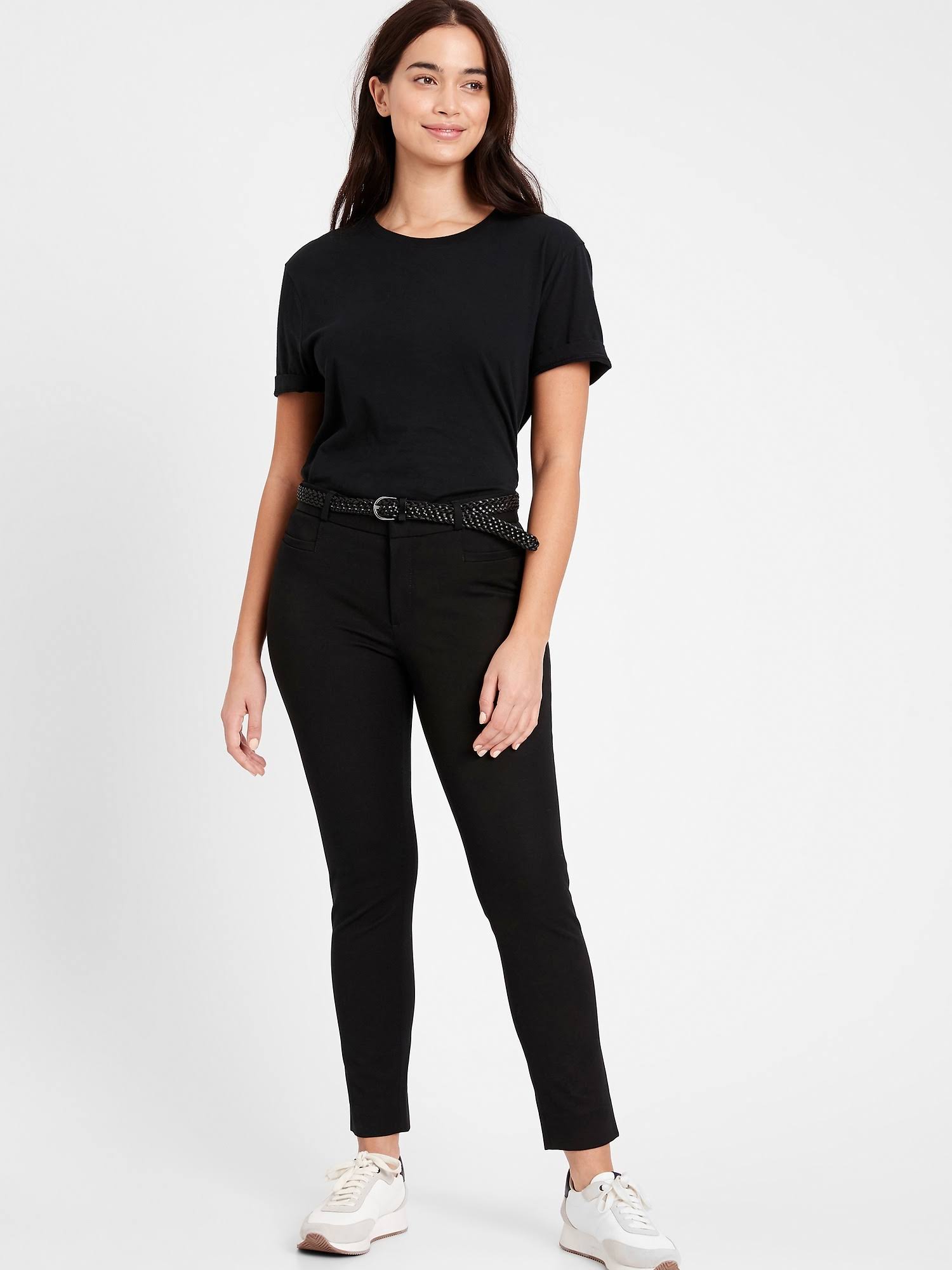 Banana Republic Women's Curvy Mid-Rise Skinny Sloan Pant Black Size 0 Short